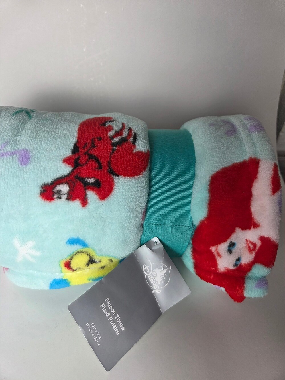 Disney Store ARIEL The Little Mermaid Blue Fleece Throw Blanket 50'' x 60'' NWT